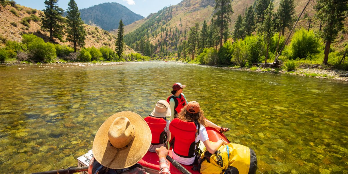 ROW Guests enjoy a relaxing float along a calm section of the Middle Fork
