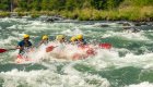 large whitewater rapid on the deschutes river in oregon