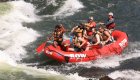 raft in rapid on the clark fork river in montana