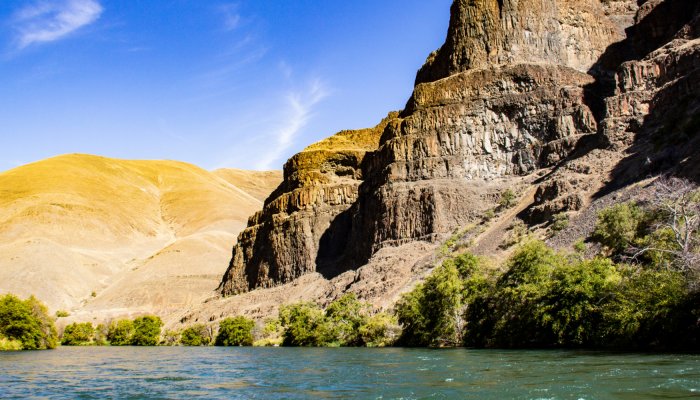 rock formations along the deschutes river in Oregon