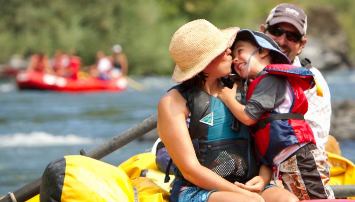 Mom and Son Rafting
